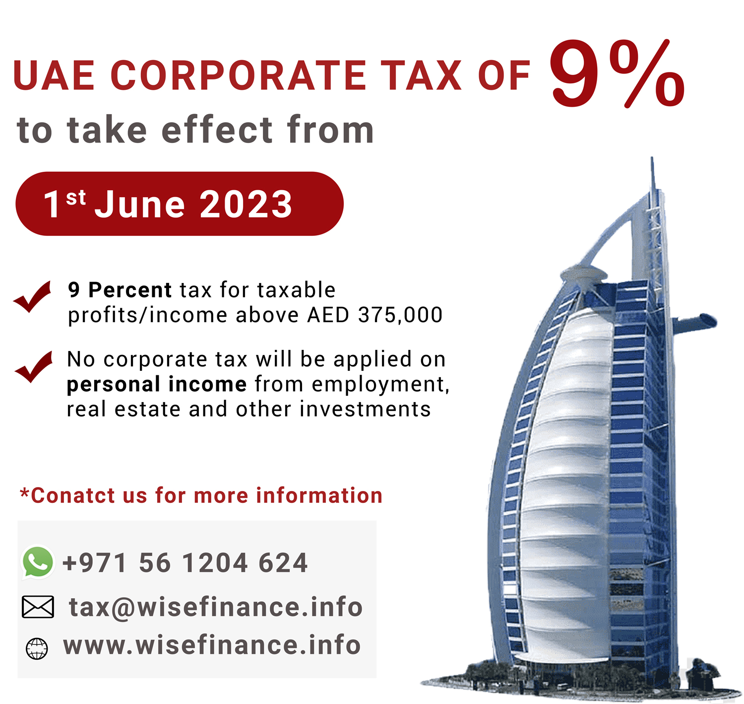 UAE Corporate Tax OF 9 %